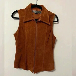 New Identity Women's Leather Vest Size Medium